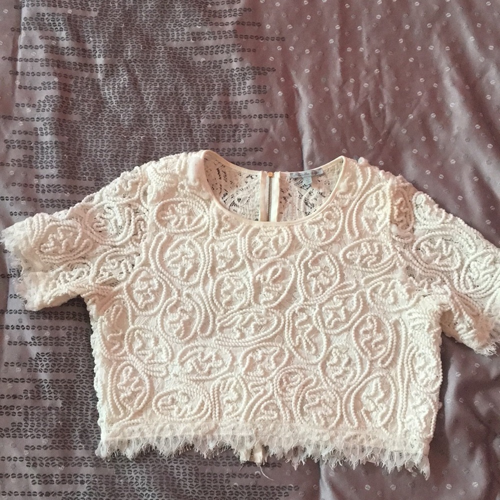 White Lace Crop Top!